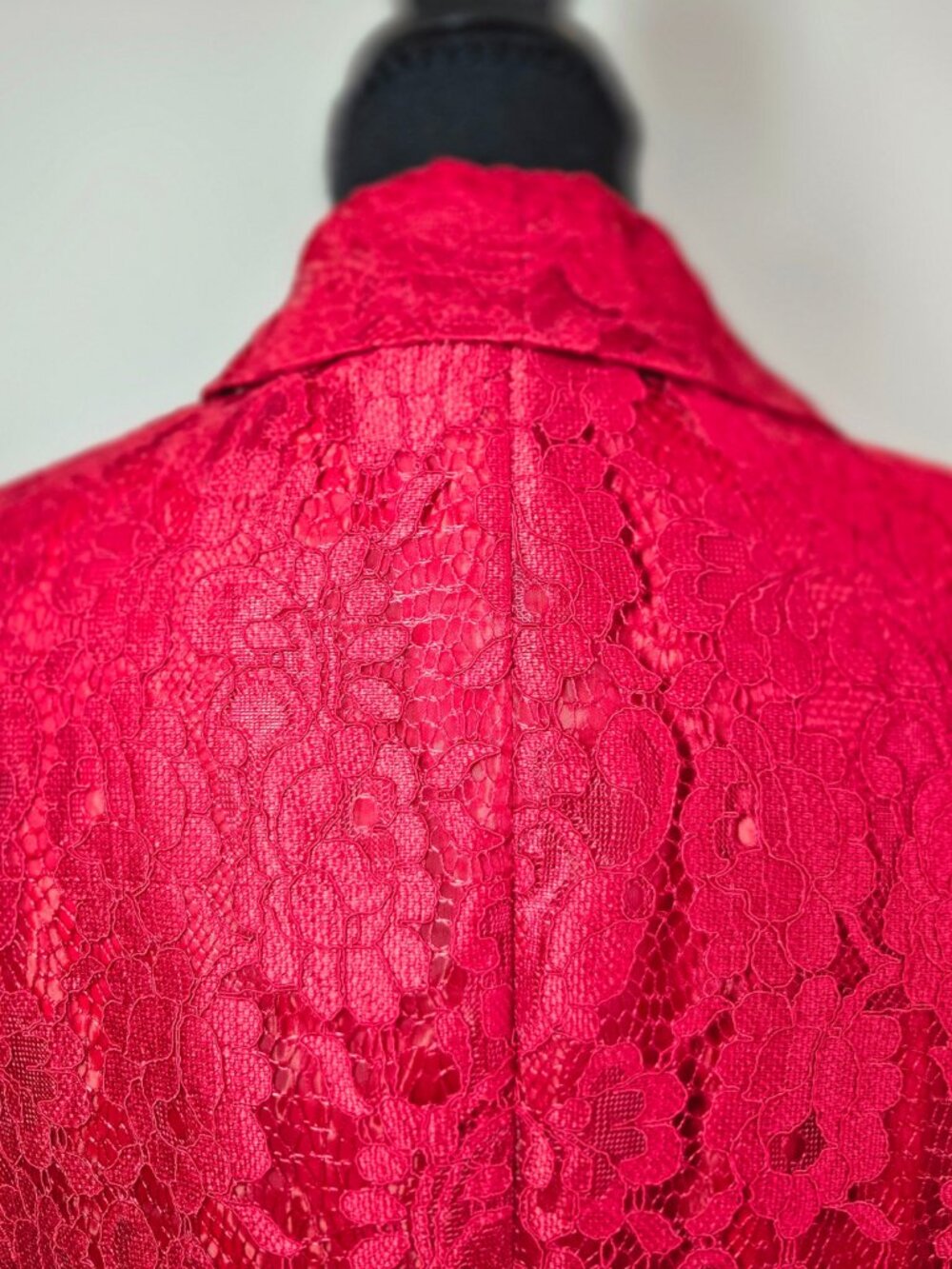 Iconic Lulus Red Lace Overcoat size S - Picture 8 of 13